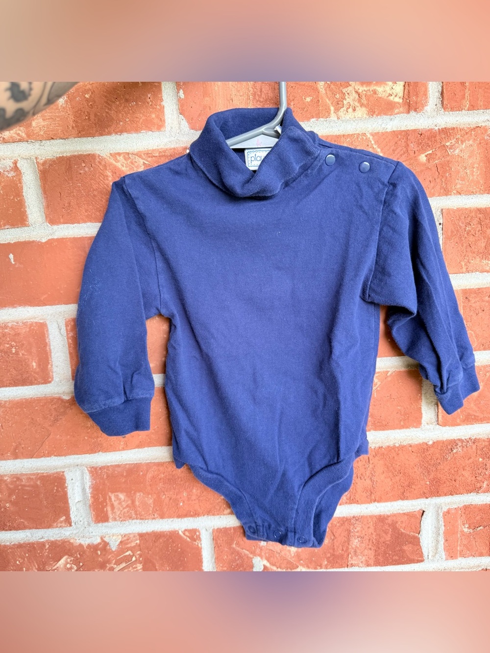 Playette 90s navy blue bodysuit with cowl neck size 18 months